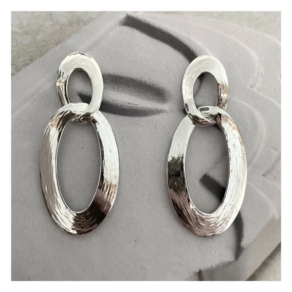 Oorbellen schakel zilver