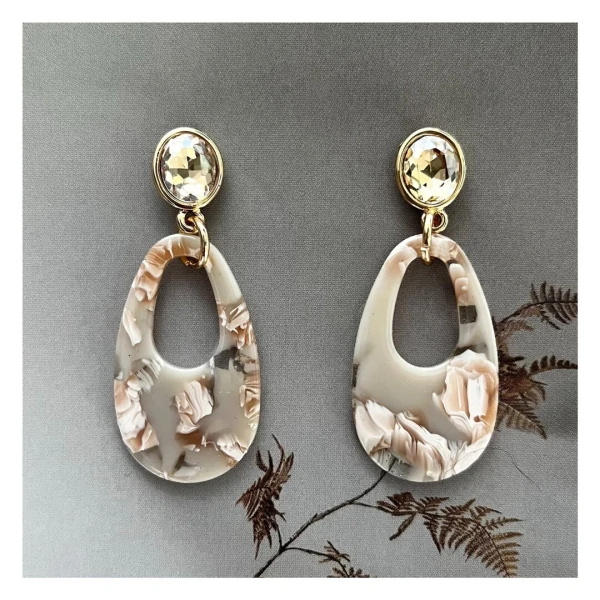 Oorbellen druppel terrazzo