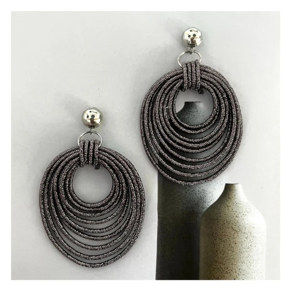 Oorbellen cirkel draad antraciet